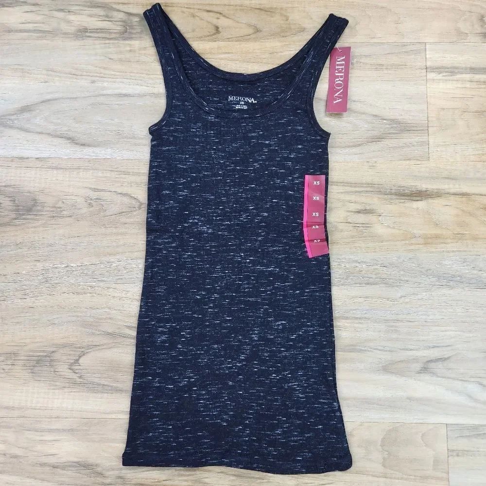 🔺️NWT Merona Dark Black Heathered Sleeveless Top XSmall